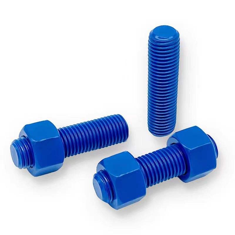 Direct From Factory Mild Steel M12 M14 M16 Threaded Stud Bolt Zinc Finish Carbon Steel C1035 C1045 10B21 SCM435 PTFE Coating DIN 975 Rods Nut Bolts