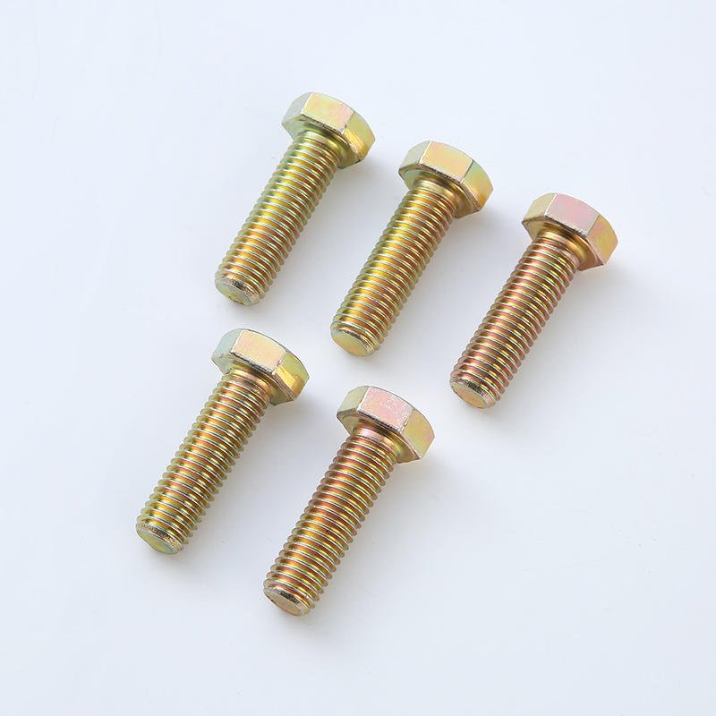 Direct From Factory  Supplier's Customized Logo Yellow Hex Bolt Galvanized HDG Steel with ISO Standard Zinc Plating Finish Sizes M10 M3 M4