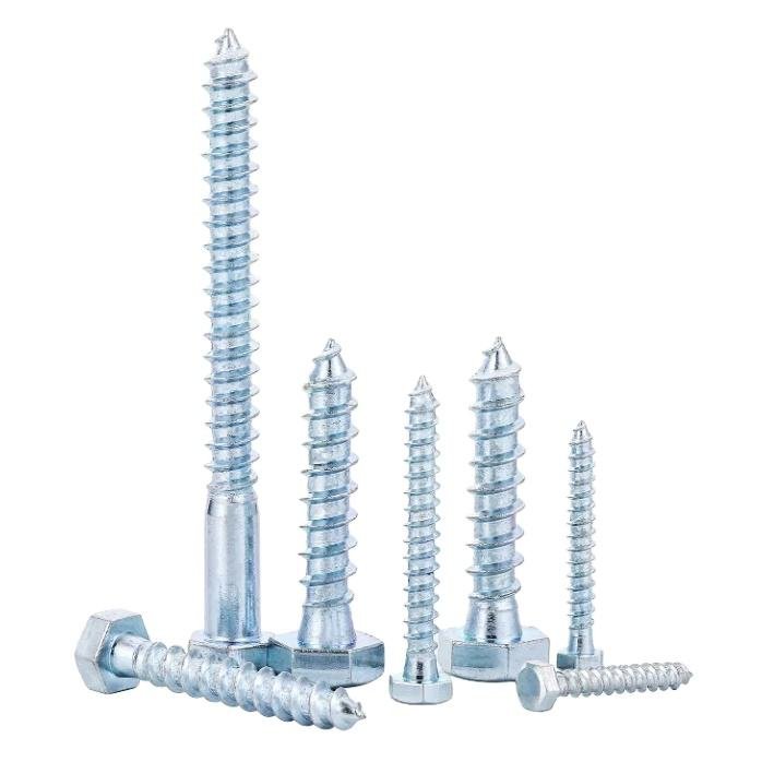Direct From Factory DIN571 Half Thread Self Tapping Hex Head Lag 304 Stainless Steel Outer Hexagon Screw Plain Finish Wood Screws