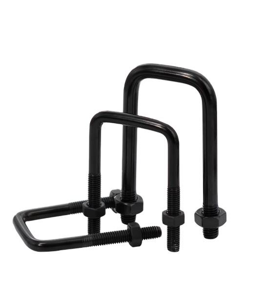 Direct From Factory Price U-Bolt Set Blackened 304 Square U-Shaped Clamp Fastening Carbon Steel Free Samples for Square Tube Clamp Ring Hoop
