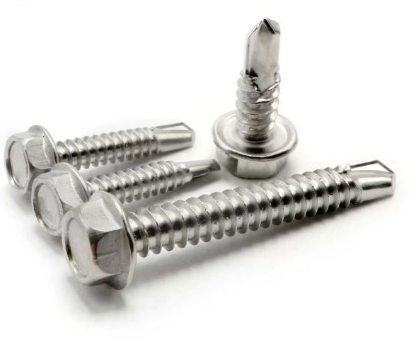 Direct From Factory M5.5 410 Stainless Steel Self-Tapping Screws Self-Drilling with External Hexagonal Dovetail Design Drilling Washing Tail Screws