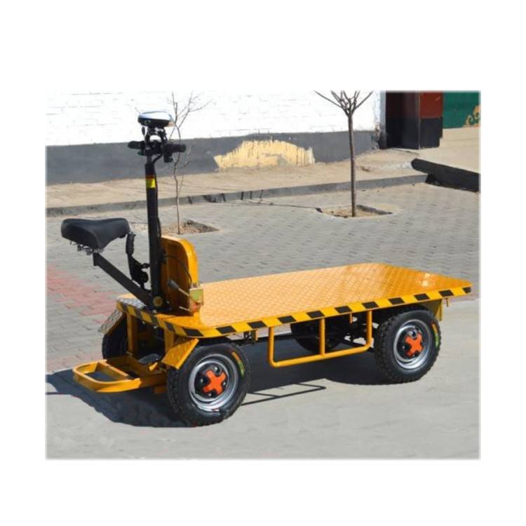 Direct From Factory Electric Pallet Transport Flat Truck Trolley Cart Electric Construction Site Workshop Pull Truck Automatic Flatbed Trolley