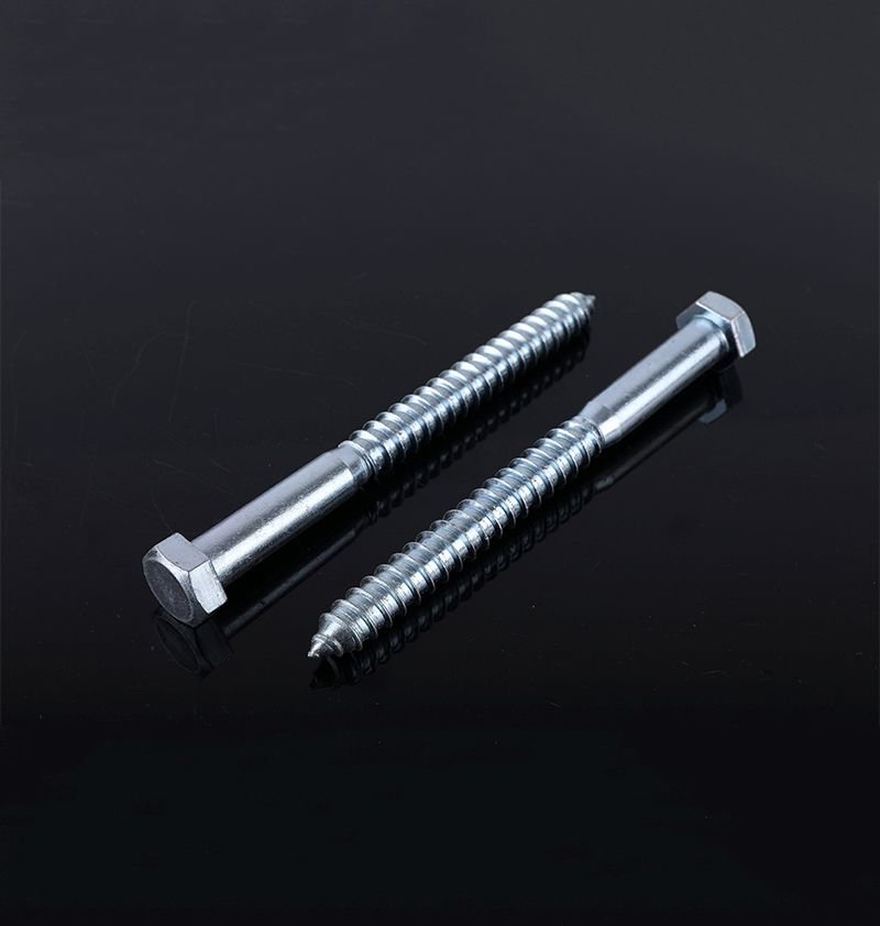 Direct From Factory High Quality M10 Stainless Steel Hex Head Wood Screw Lag Bolt Coach Solar Panel Hexagon Screws Zinc Plated 20mm Tapping Black
