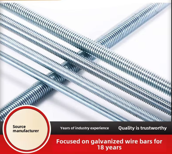 Direct From Factory Manufacturer's Blue White Zinc Steel Fully Threaded Rod Manufacturer 1m-3m Galvanized UNC System Metric Measurement Construction
