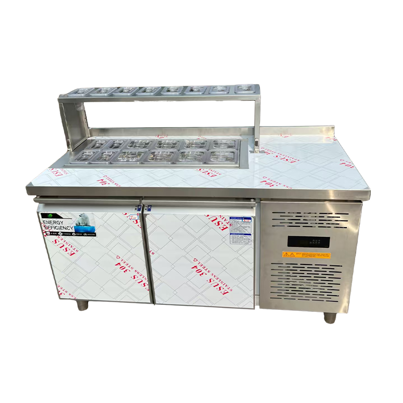 Direct From Factory Refrigerated Table Pizza Salad Counter Refrigerator Table Modern Hotel Sushi Buffet Counter Equipment Design