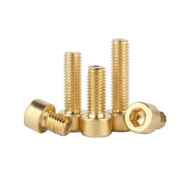 Direct From Factory din 912 12.9 Grade Hexagon Socket Bolt Brass Hex Socket Cap Screws, Round Head Hex Bolts, Brass Cup Head Long Screws
