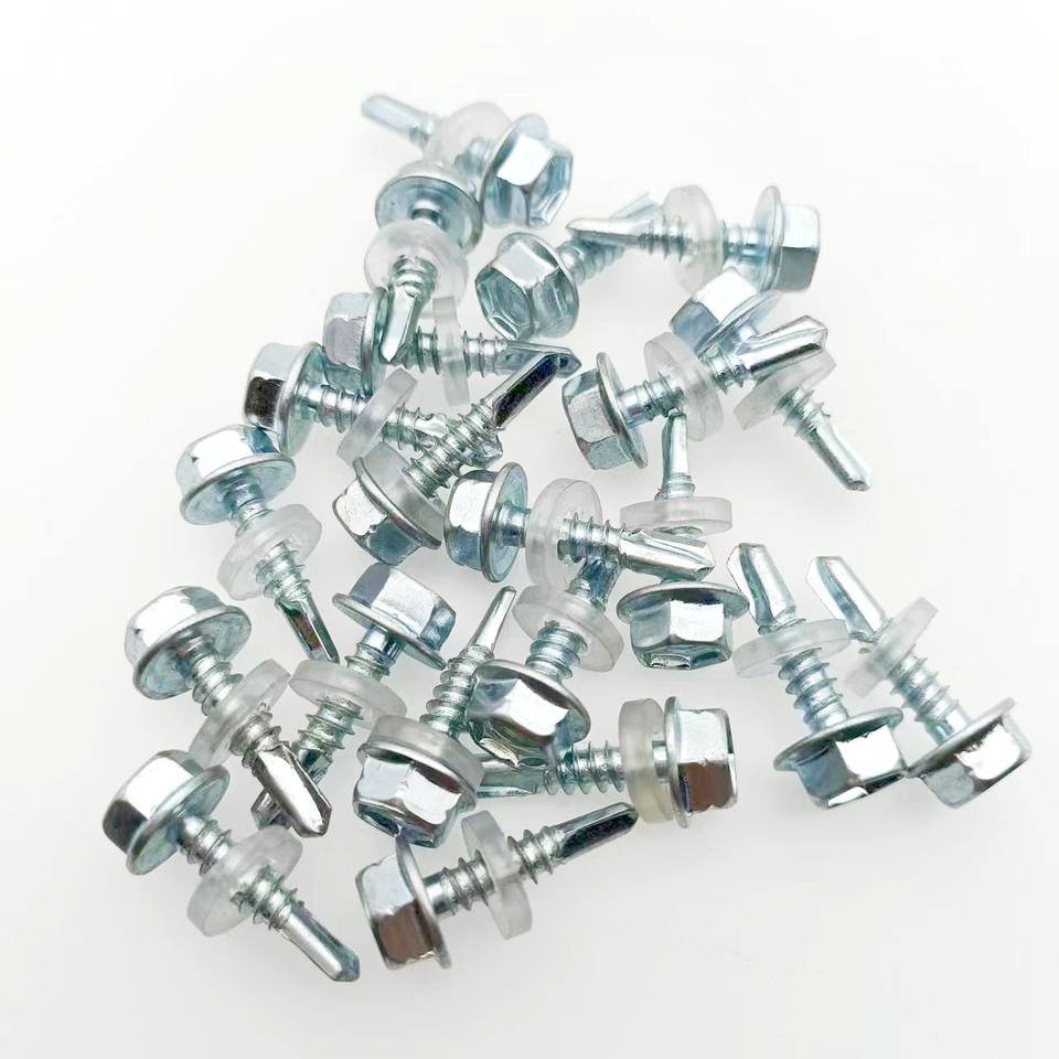 Direct From Factory Galvanised Metal Hexagonal Head Drill Tail Tek Self-Drilling Screws with Rubber Washer Bolts Product