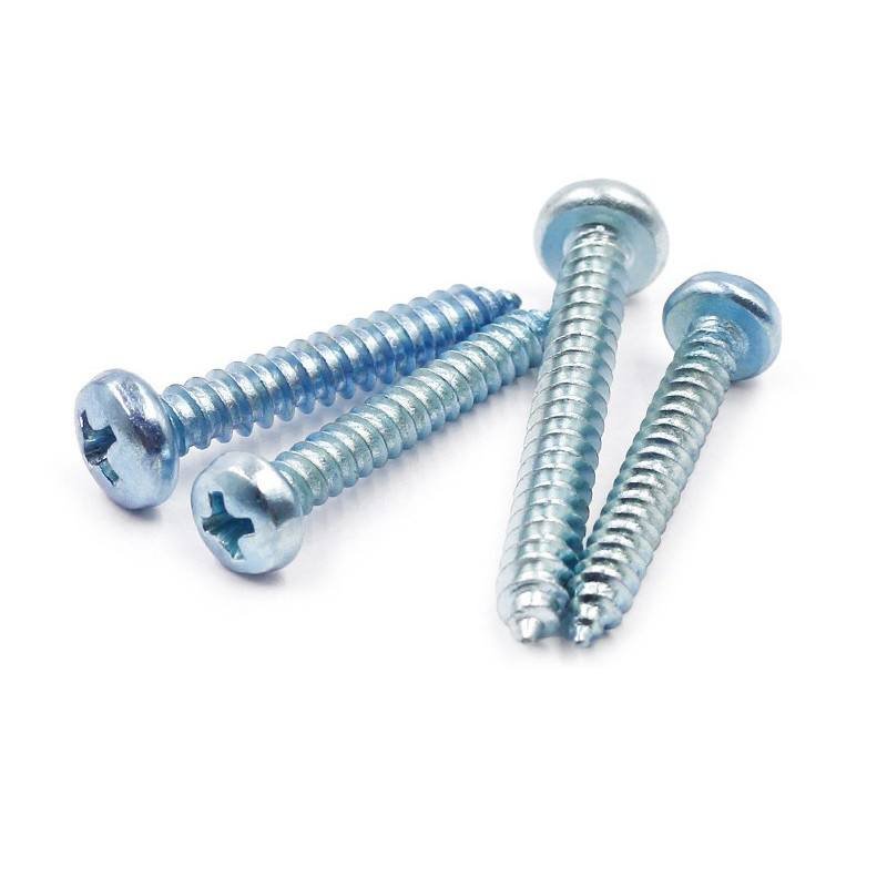 Direct From Factory Blue White Zinc Cross Recessed Pan Head Tapping Screws Steel Drilling Screw GB845 Metric Measurement System