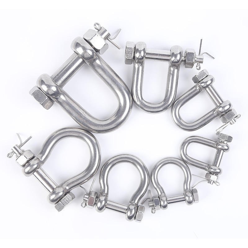 Direct From Factory 5/16 Inch Stainless Steel Shackle Marine Grade Safety Bolt Bow Shackle for Lifting Customizable Carton Box Packaging