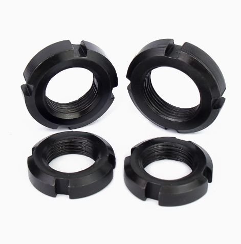 Direct From Factory KM Series DIN981 Black Oxide Carbon Steel Grade 4/8/10 Round Lock Nuts DIN981 KM Cylindrical Nut Washers