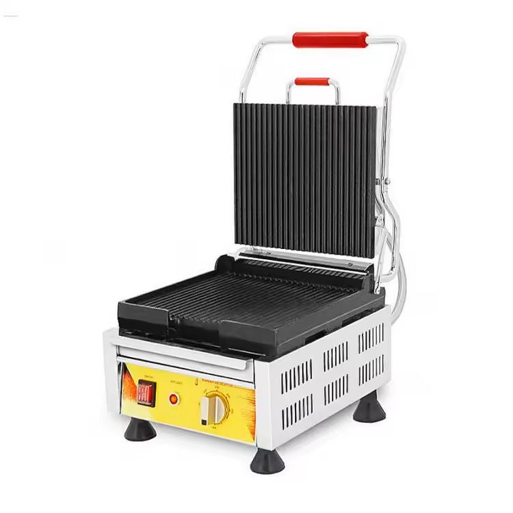 Direct from manufacturer automatic stainless steel panini press electric sandwich maker with nonstick plates
