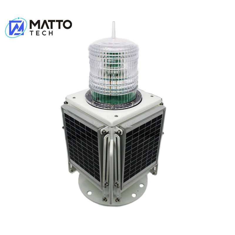 Direct from manufacturer 12V solar aviation obstruction beacon with green LED for marine airport and high building warning