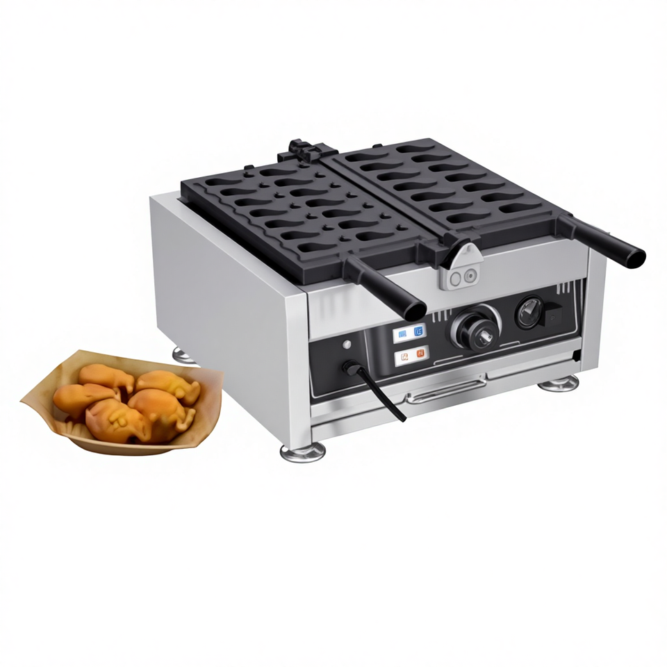 Direct from manufacturer commercial electric taiyaki machine makes 28 fish waffles for hotel and shop service